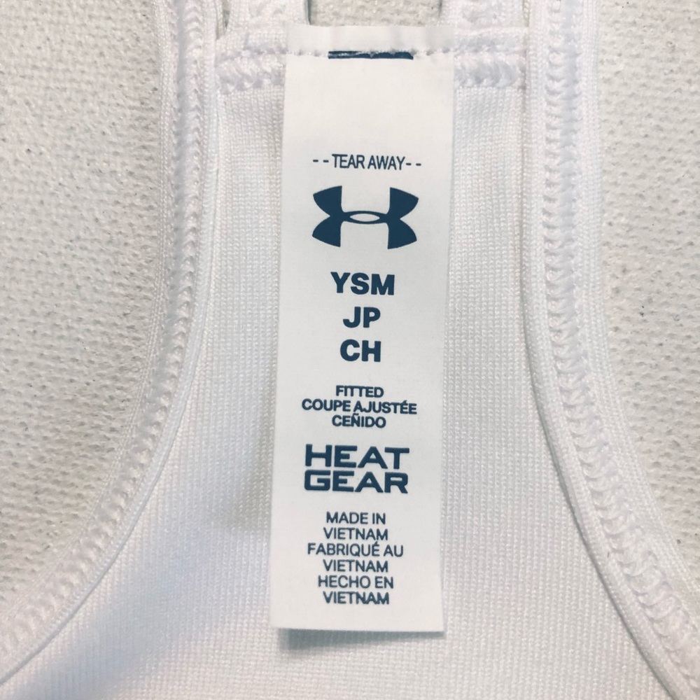 Under Armour Girls HeatGear Sports Bra White Sz S Youth - Picture 7 of 7